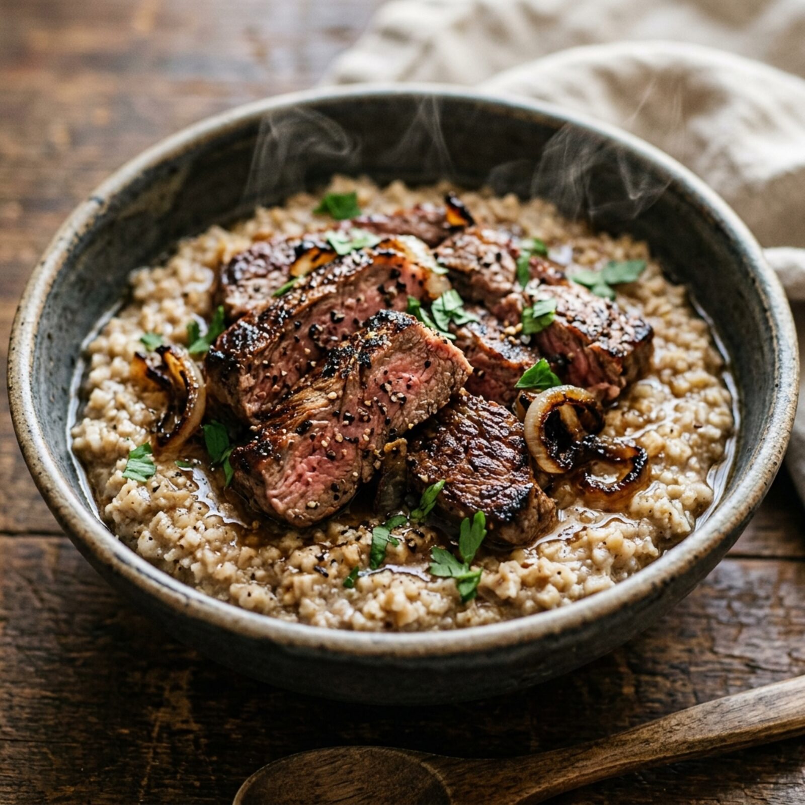 Steak Oatmeal
